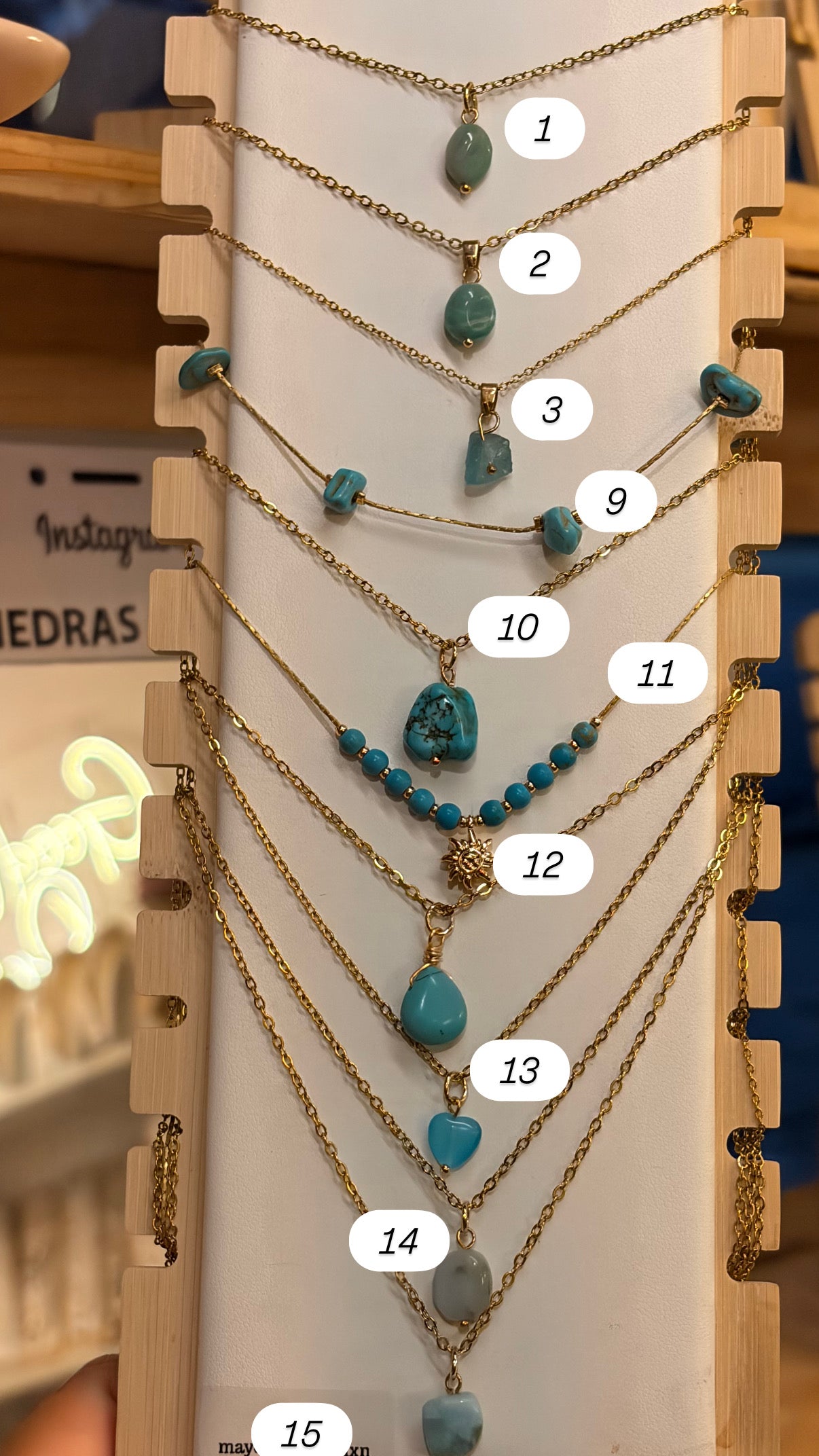 Stock de $100 pesitos•Collar Mineral Sencillo Varios (copia)