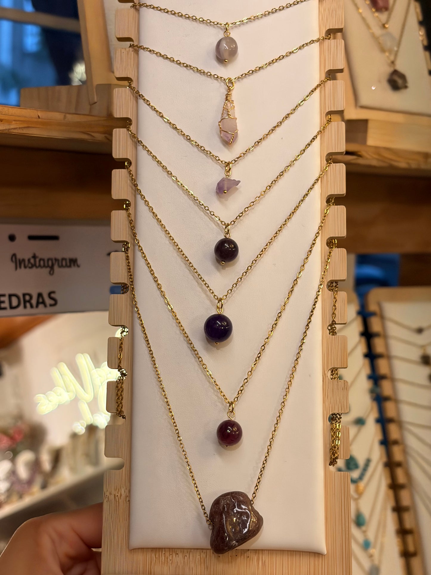 Stock de $100 pesitos•Collar Mineral Sencillo Varios (copia)