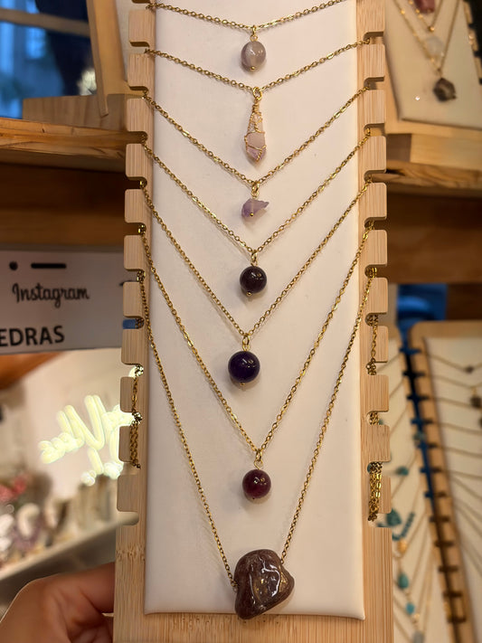 Stock de $100 pesitos•Collar Mineral Sencillo Varios (copia)