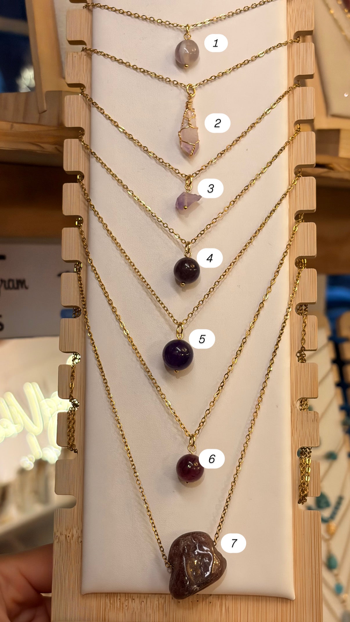 Stock de $100 pesitos•Collar Mineral Sencillo Varios (copia)