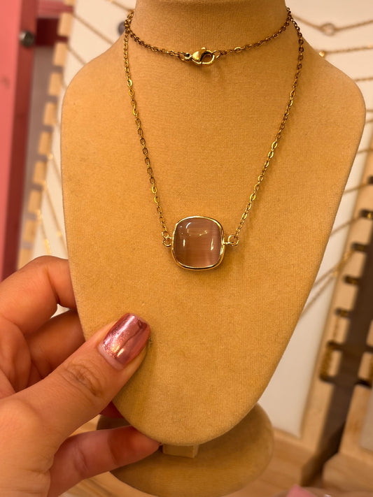 Stock de $100 Pesitos • Collar Ojo de Gato Rosa