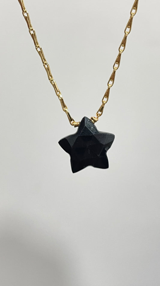 Collar Estrella de Obsidiana Facetada -Temporada de Brujas-