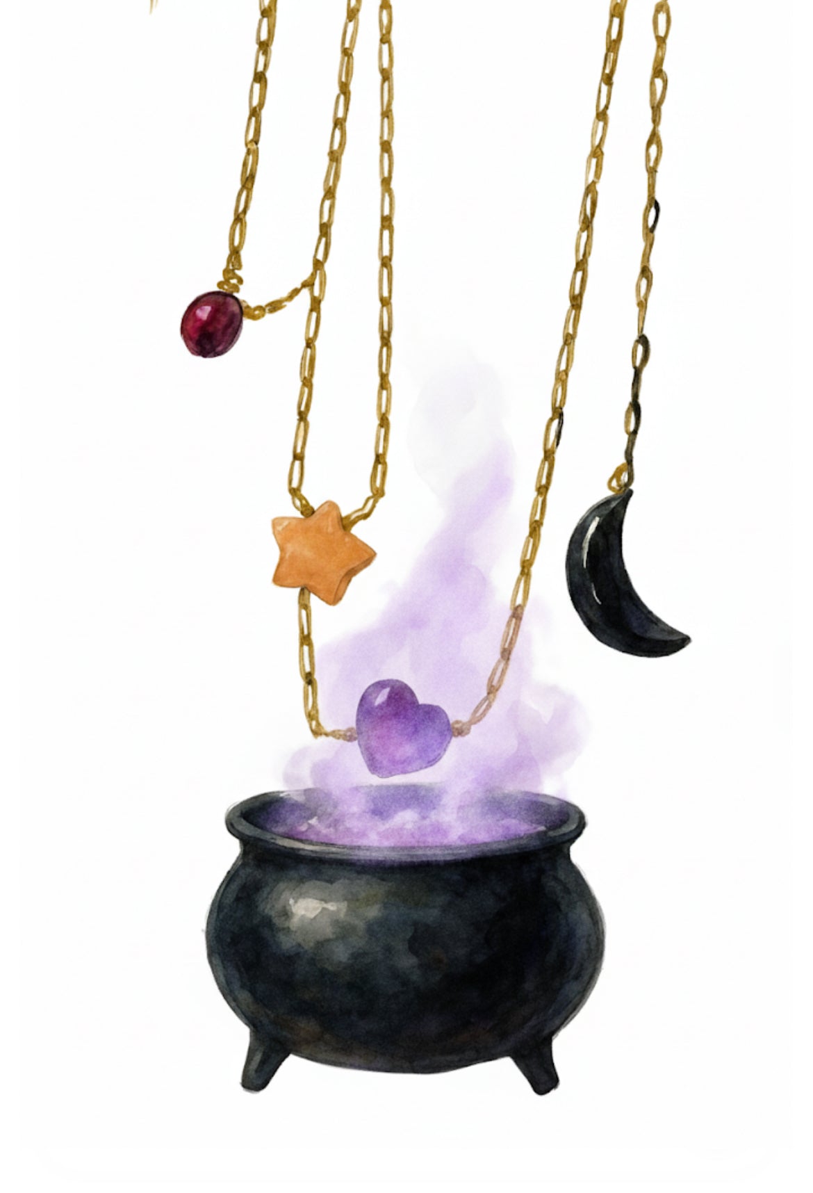 Kit Mini Amuletos ✨🌙Baby Witch🌙✨ • Obsidiana• Grante• Piedra sol• Amatista•