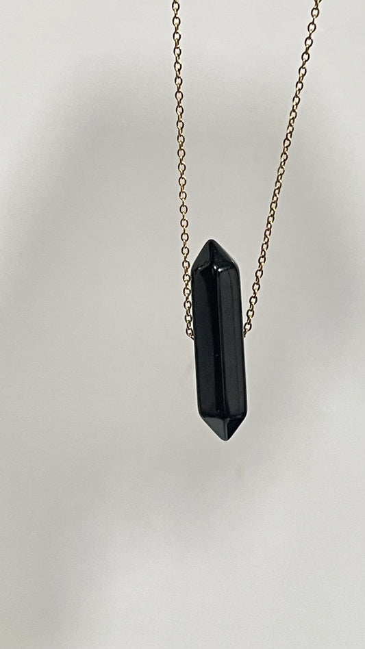 Collar Doble Punta de Obsidiana -Temporada de Brujas-