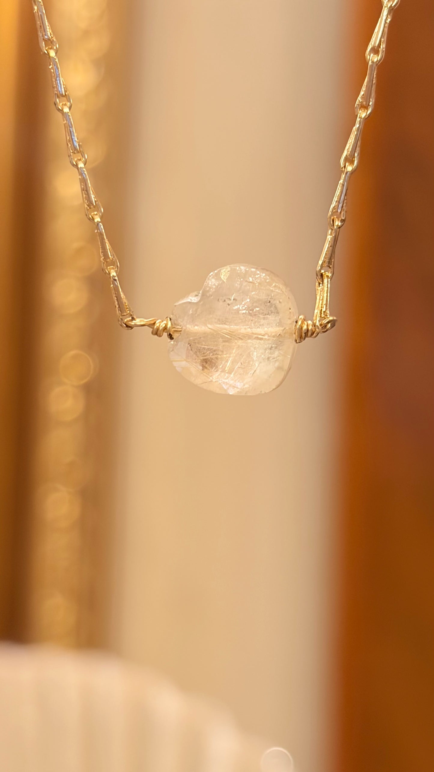 Collar Shine Cuarzo Cristal Corazón