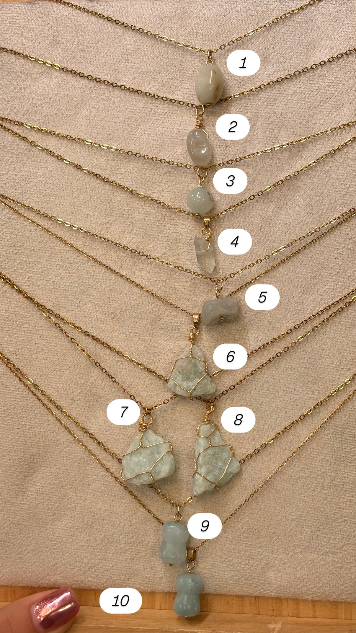 Stock de $100 pesitos•Collar Mineral Sencillo Varios