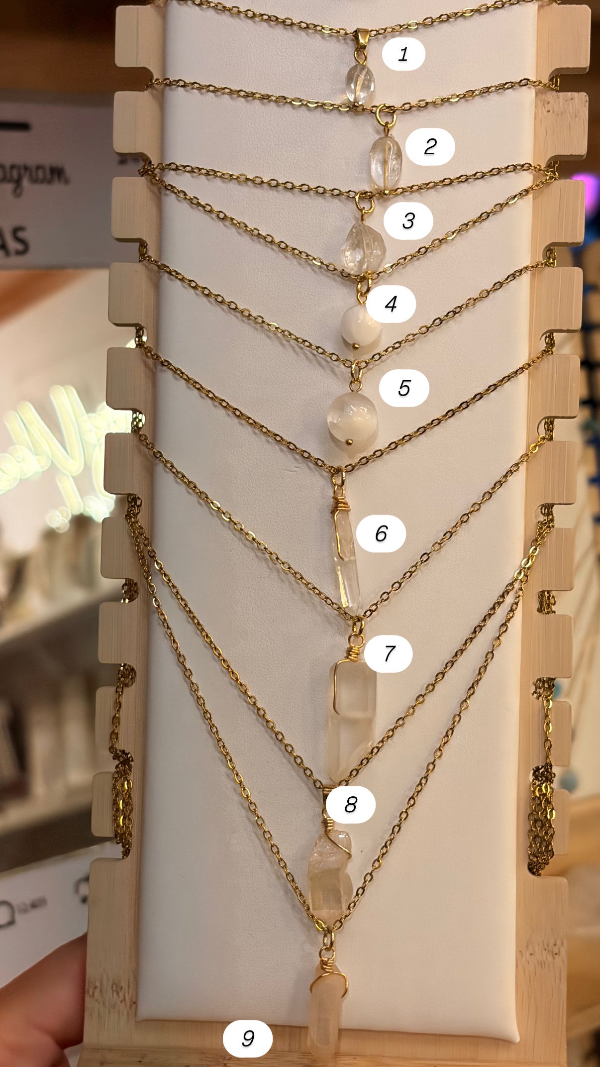 Stock de $100 pesitos•Collar Mineral Sencillo Varios