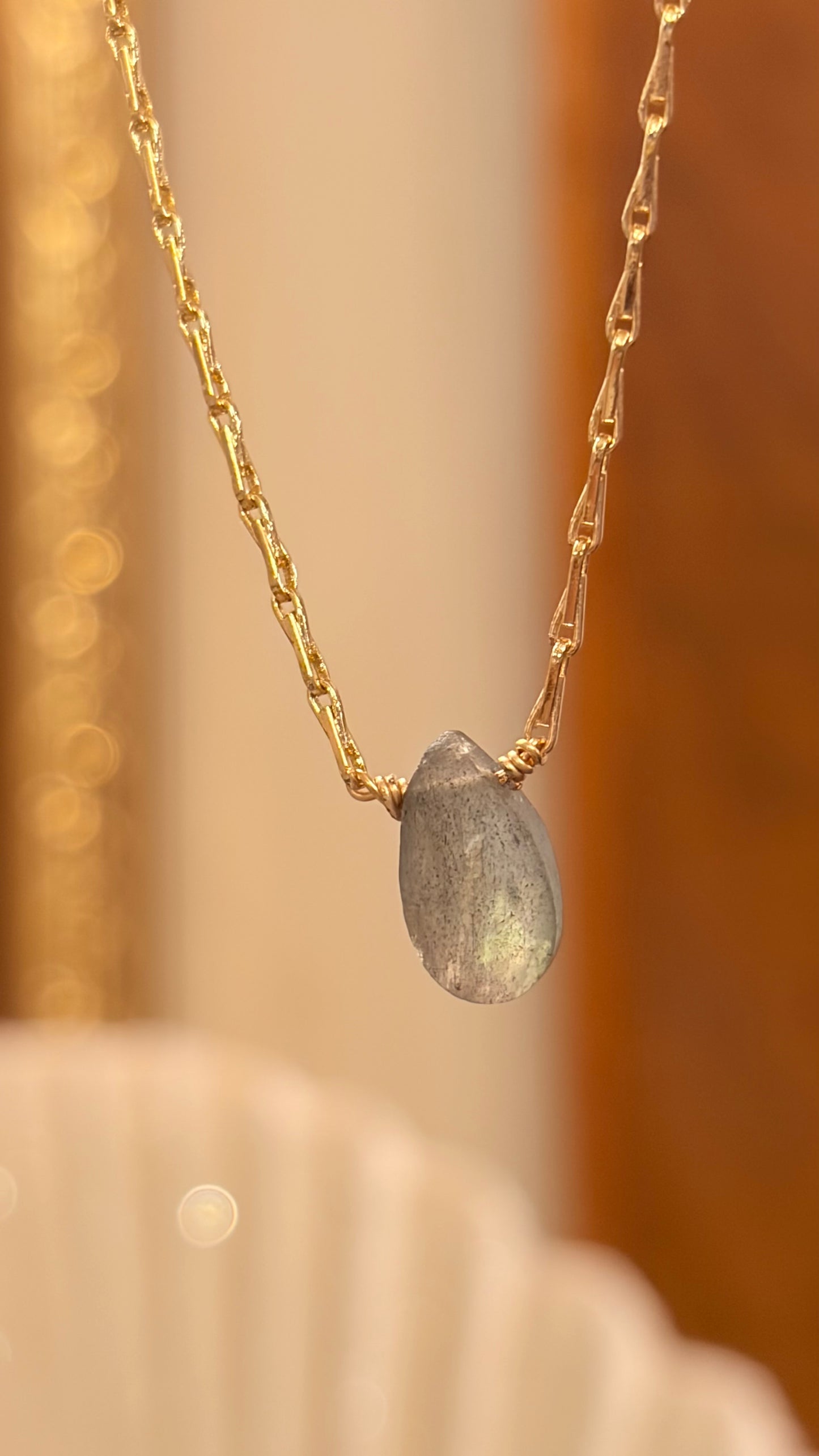 Collar Shine Labradorita Verde