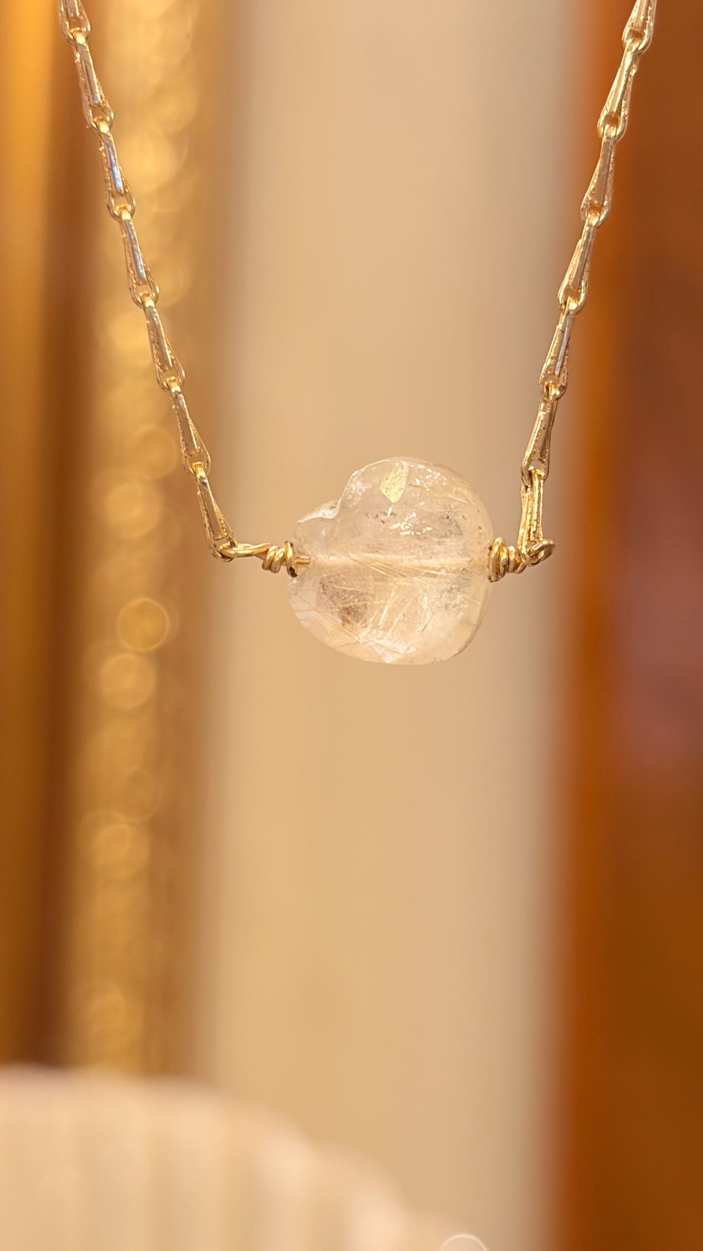 Collar Shine Cuarzo Cristal Corazón