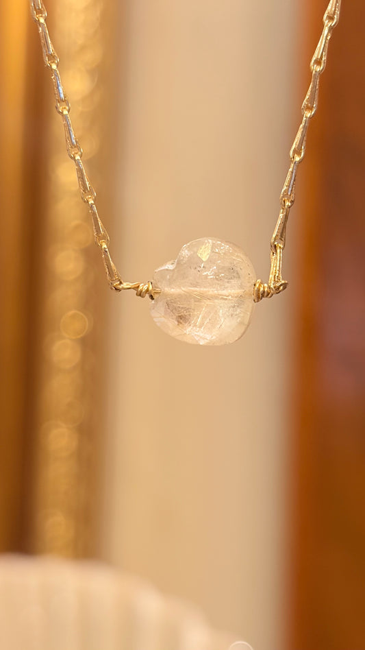 Collar Shine Cuarzo Cristal Corazón