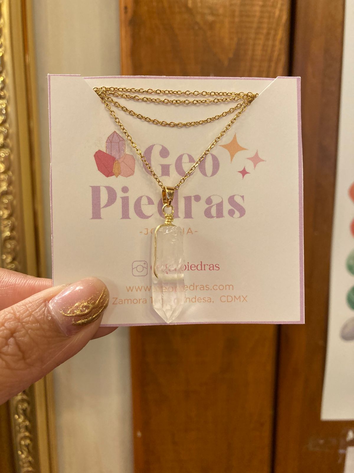 Collar Punta de Cuarzo Cristal