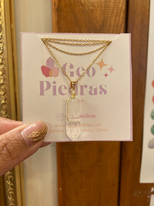 Collar Punta de Cuarzo Cristal