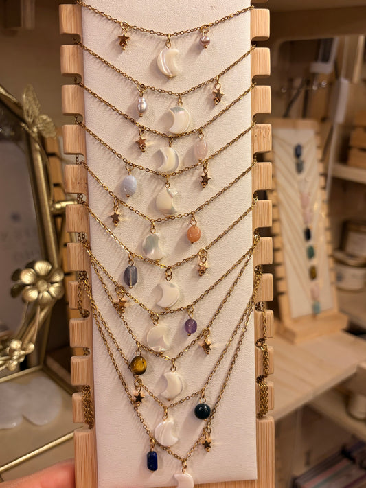 Stock de $100 pesitos•Collar Luna de Mar
