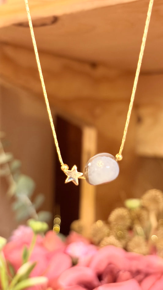 Collar Ágata Blue Lace Nuggets ⭐️ Brillos de Universo