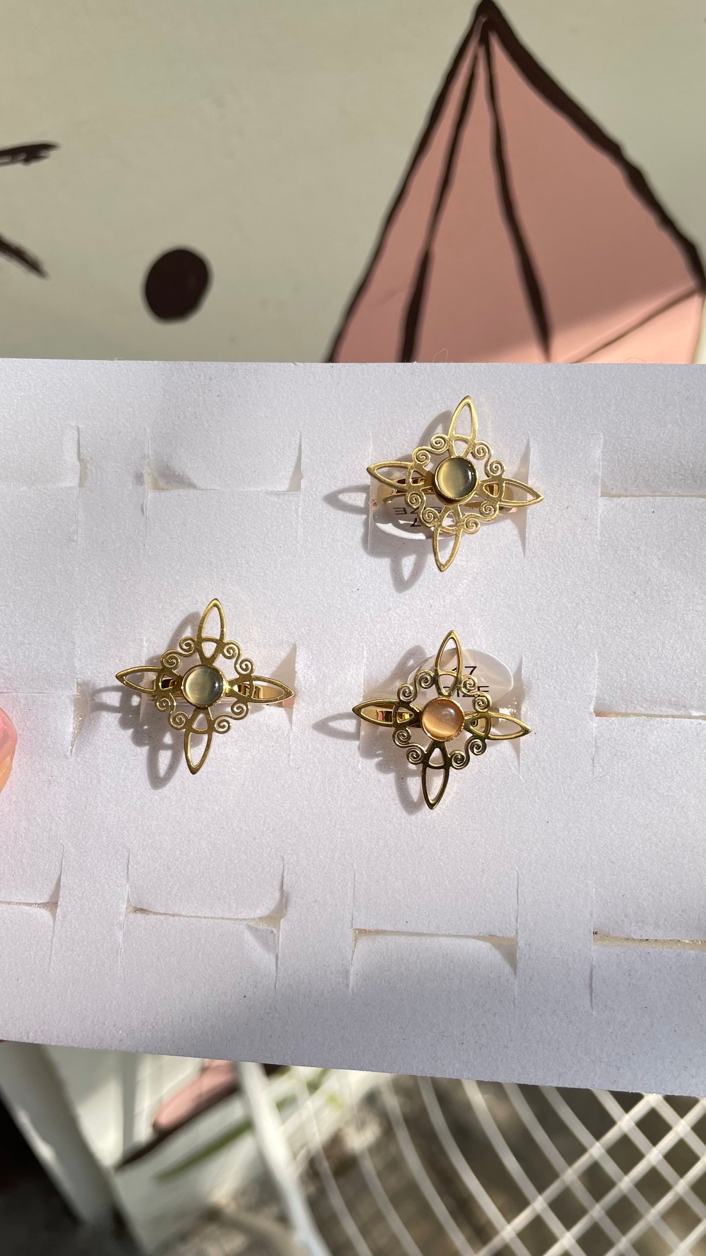 Anillo Nudo de Bruja y Ojo de Gato