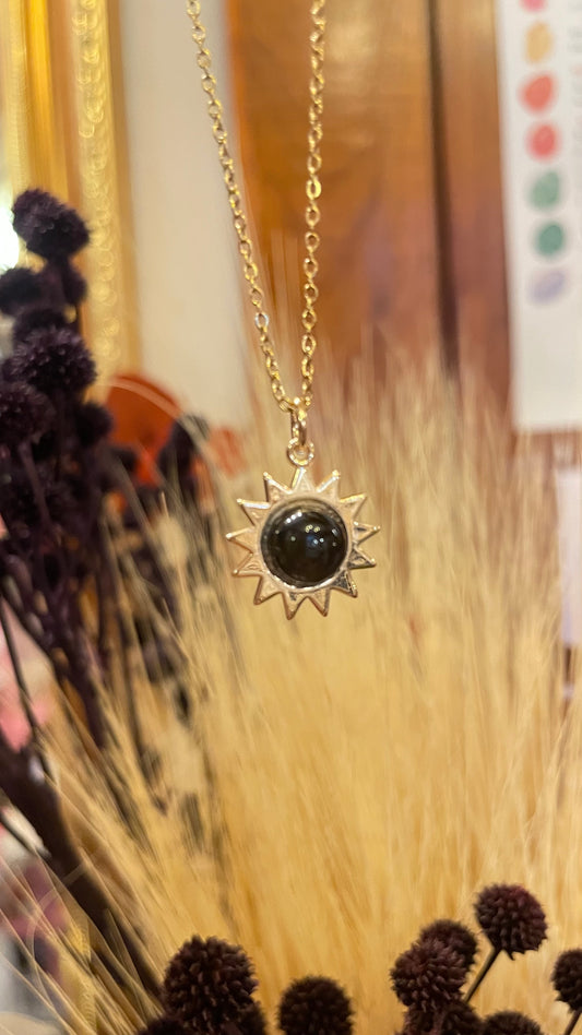 Collar Sol de Obsidiana