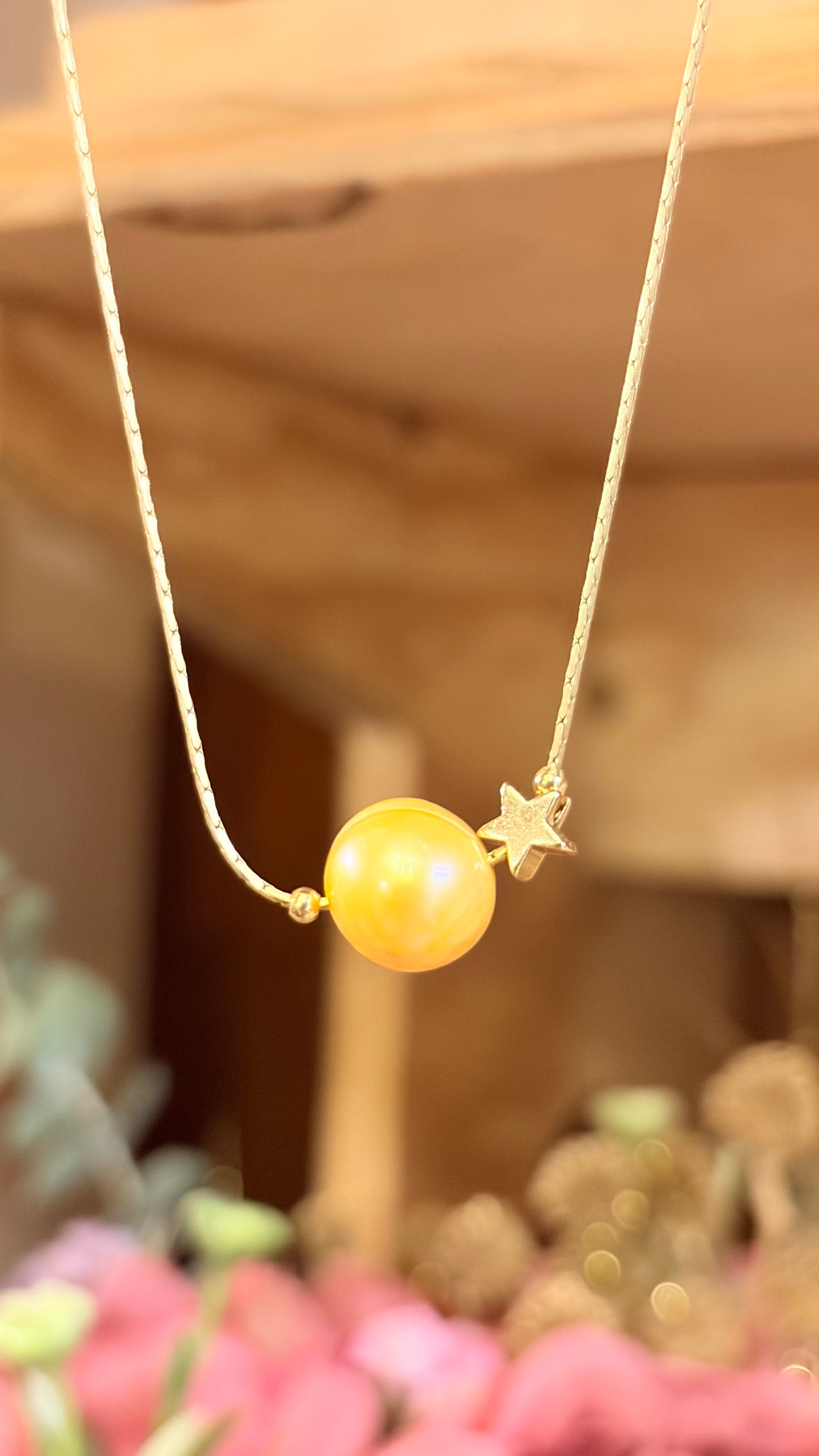 Collar Perla Mamey  ⭐️ Brillos de Universo