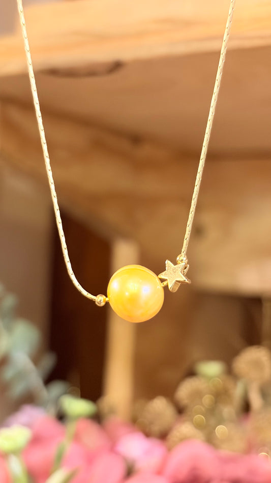 Collar Perla Mamey  ⭐️ Brillos de Universo