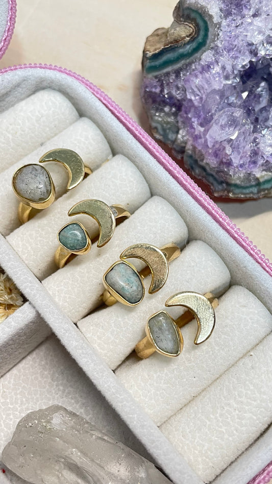 Anillo Amazonita y Luna