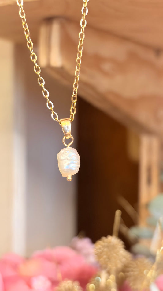 Collar Perla Beige Mini  (Pieza Única)