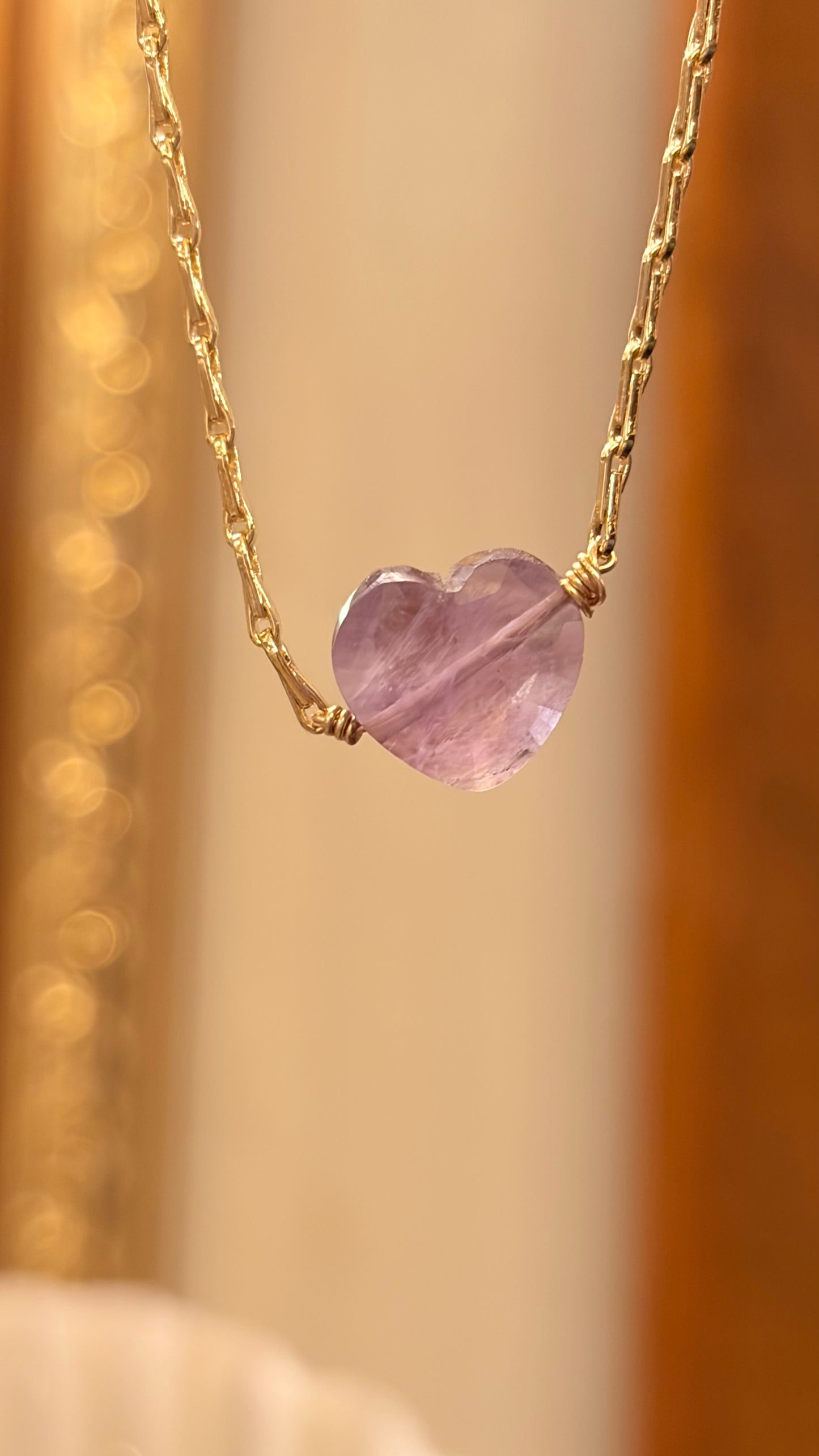 Collar Shine Amatista Corazón