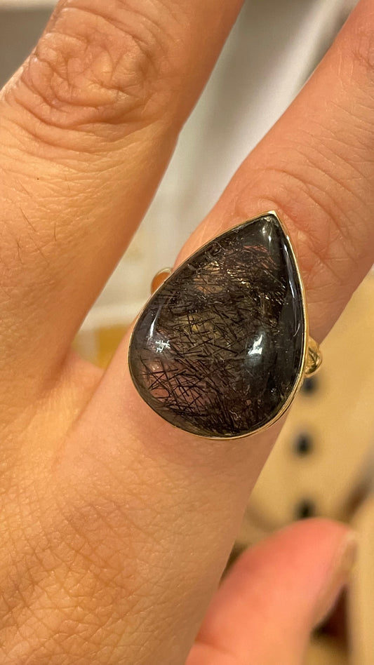 Anillo de Cuarzo Turmalinado 1