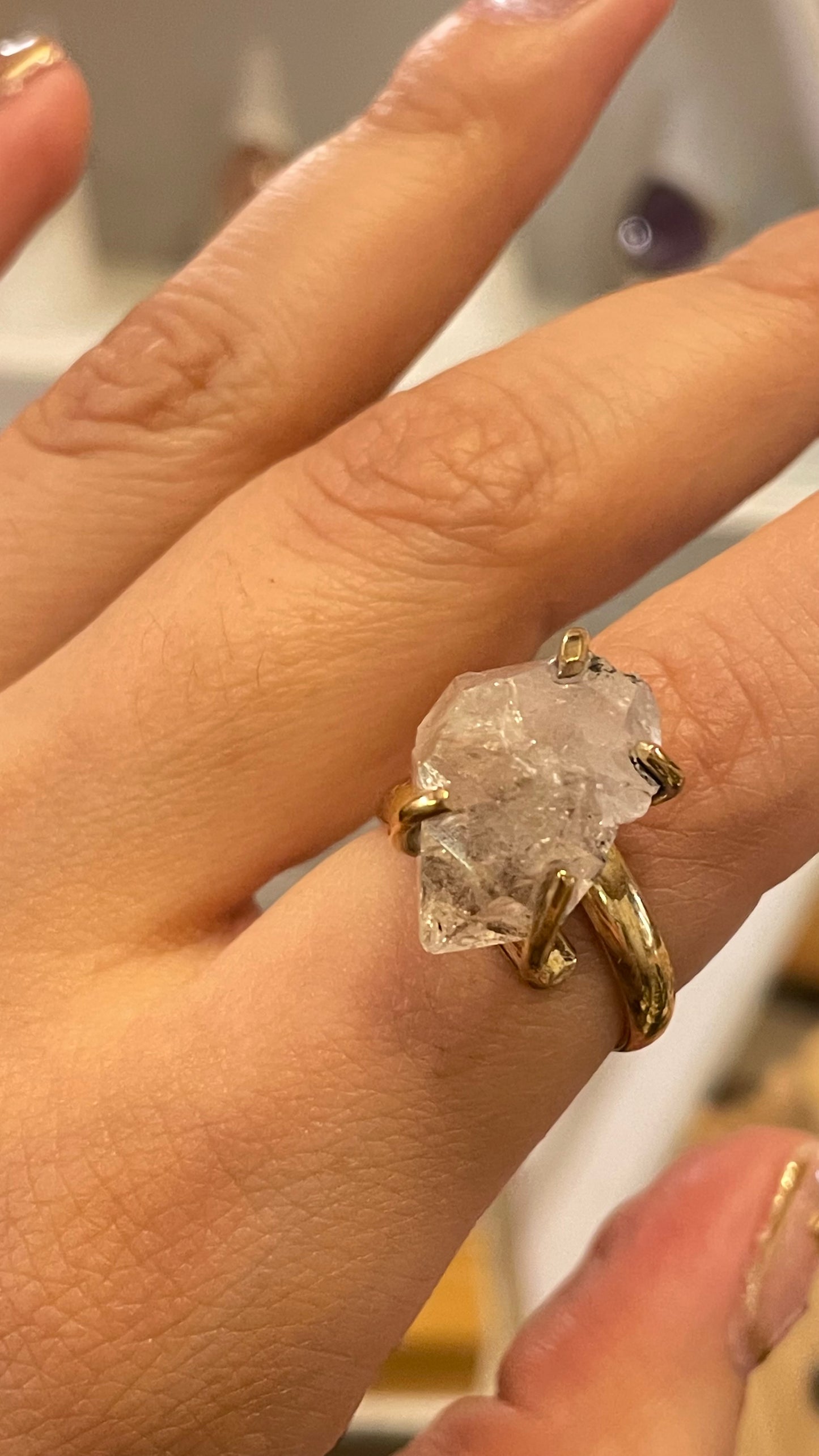 Anillo de Diamante Herkimer 1