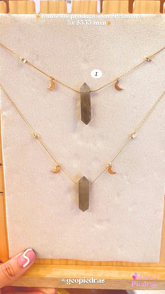 Collar Universo Mágico Cuarzo Ahumado