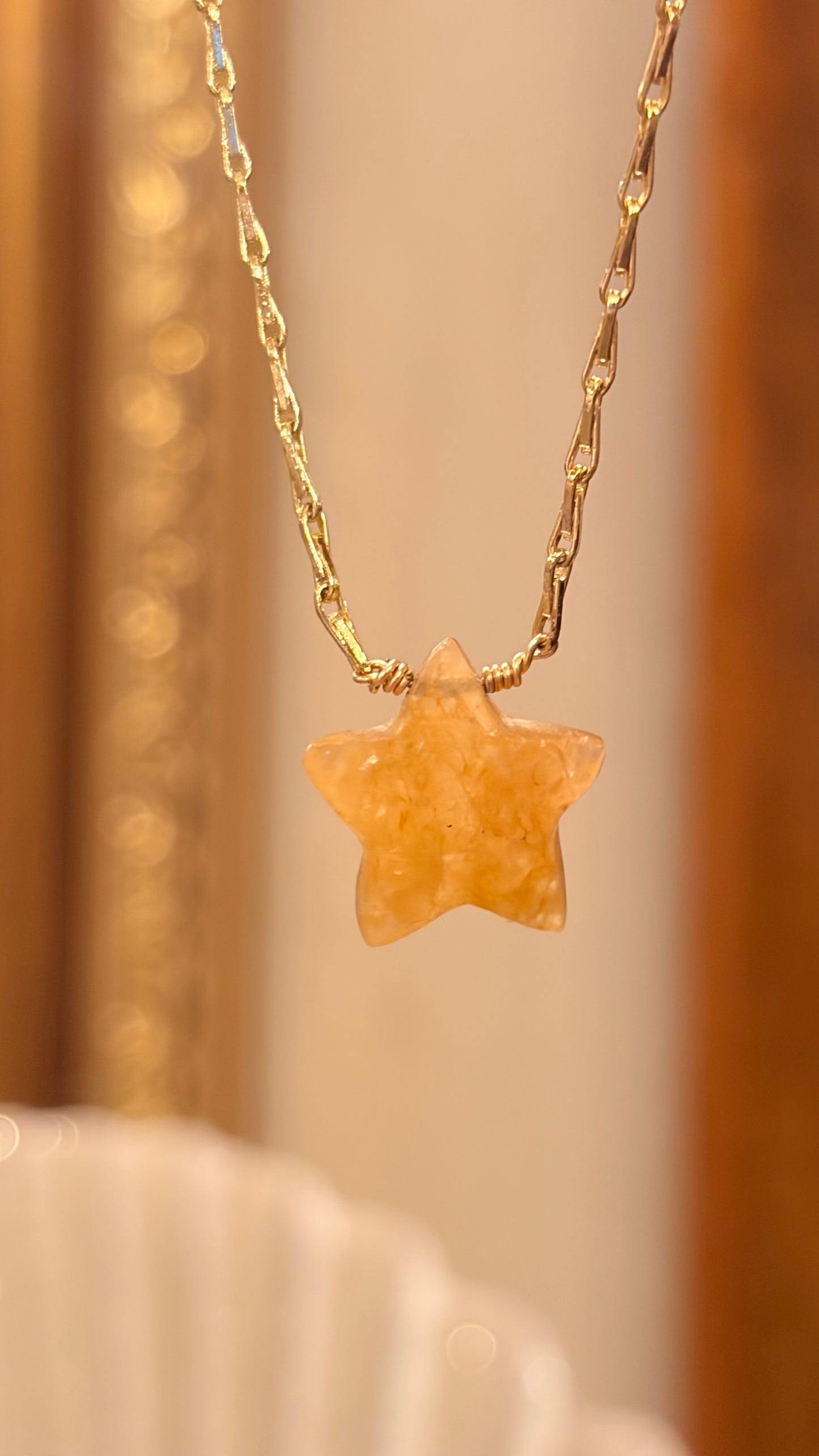 Collar Shine Calcita Amarilla Estrella