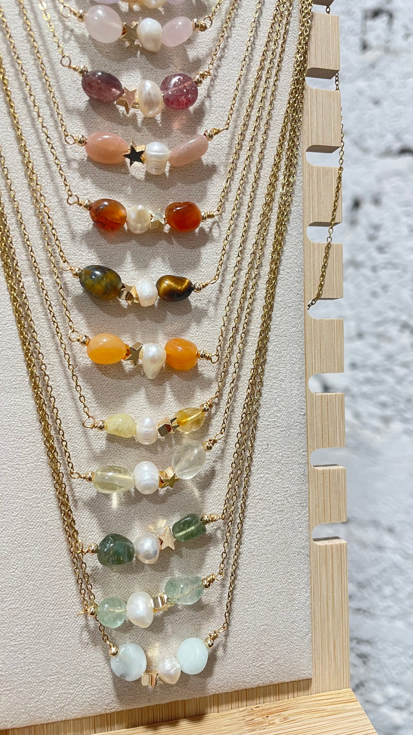 Collar Medio Cielo  de Cuarzo