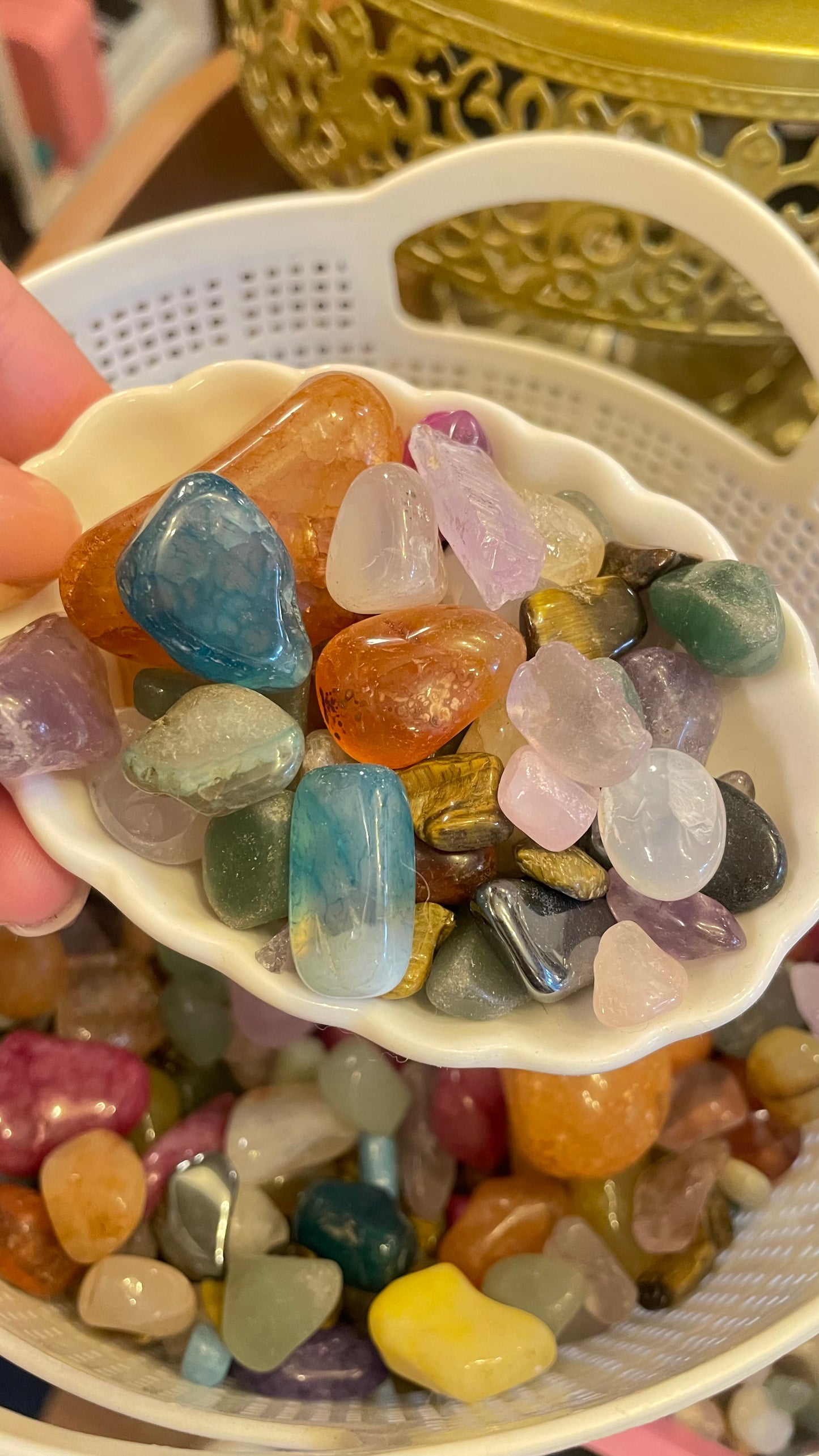 Bolsa de Cuarzos Mixtos ( TODO LO QUE QUEPA EN EL PLATITO X $50) ✨🫣