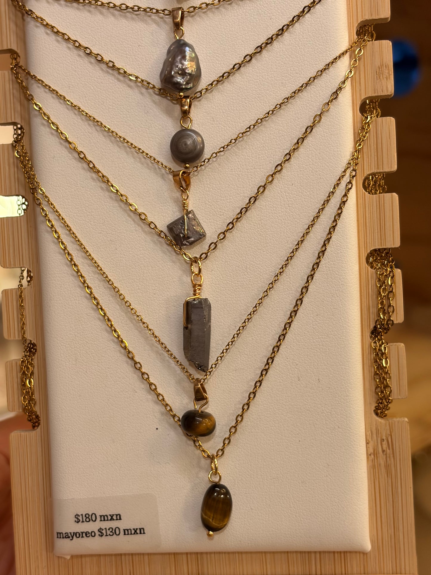 Stock de $100 pesitos•Collar Mineral Sencillo Varios