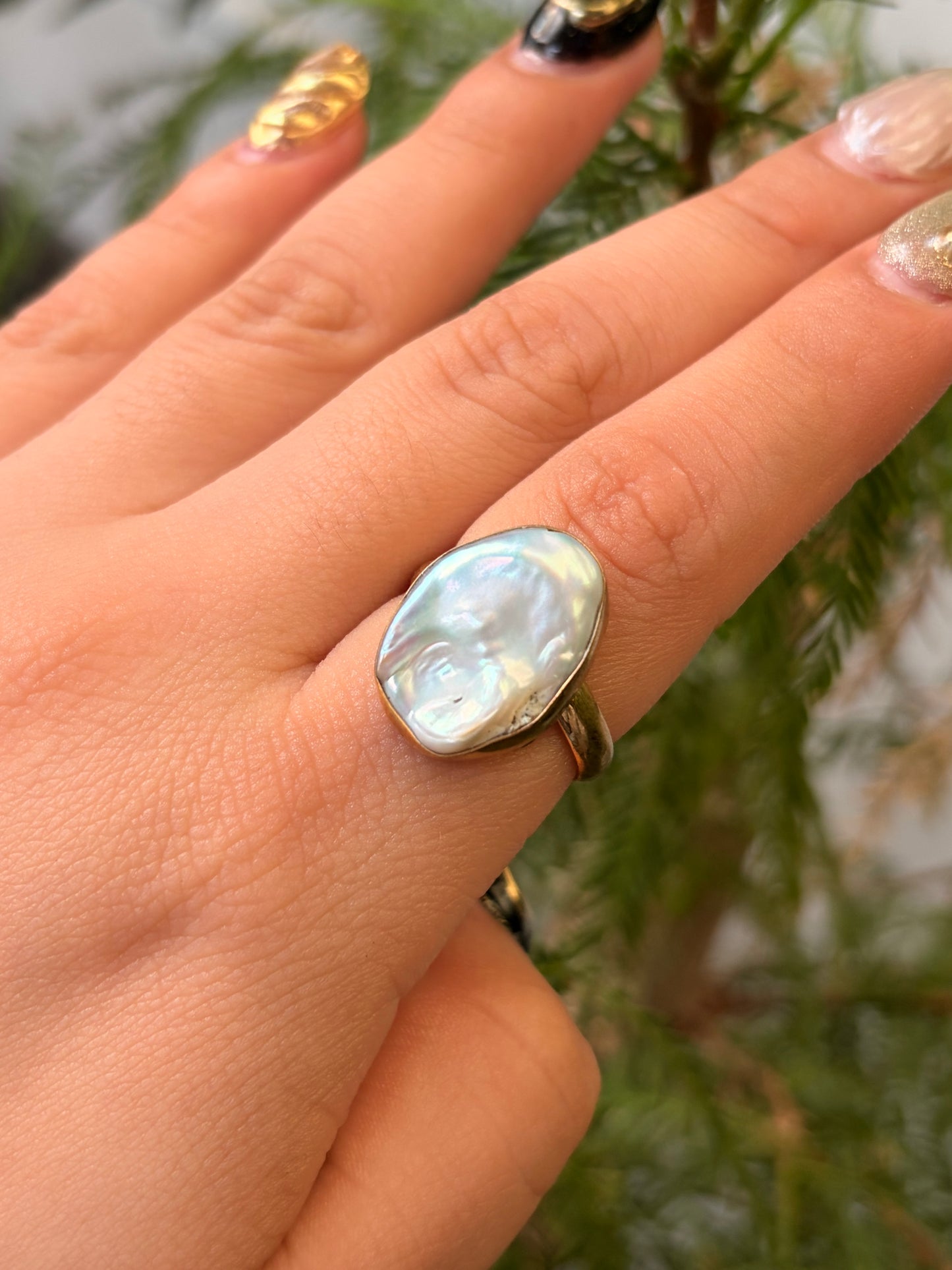 Anillo Perla Ovalada Maxi