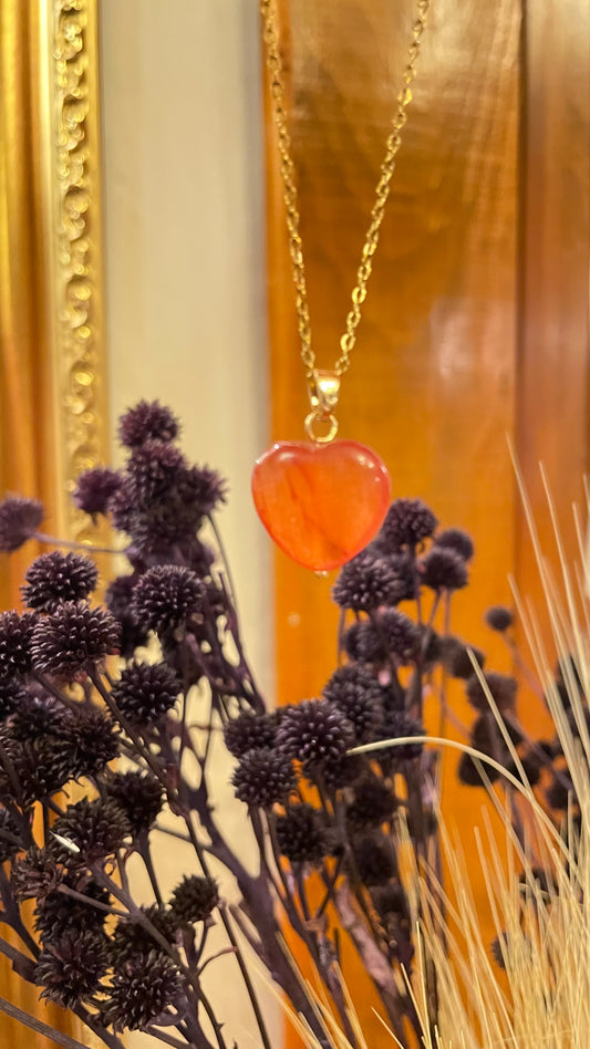 Collar Ágata Cornalina Corazón  -Temporada de Brujas-