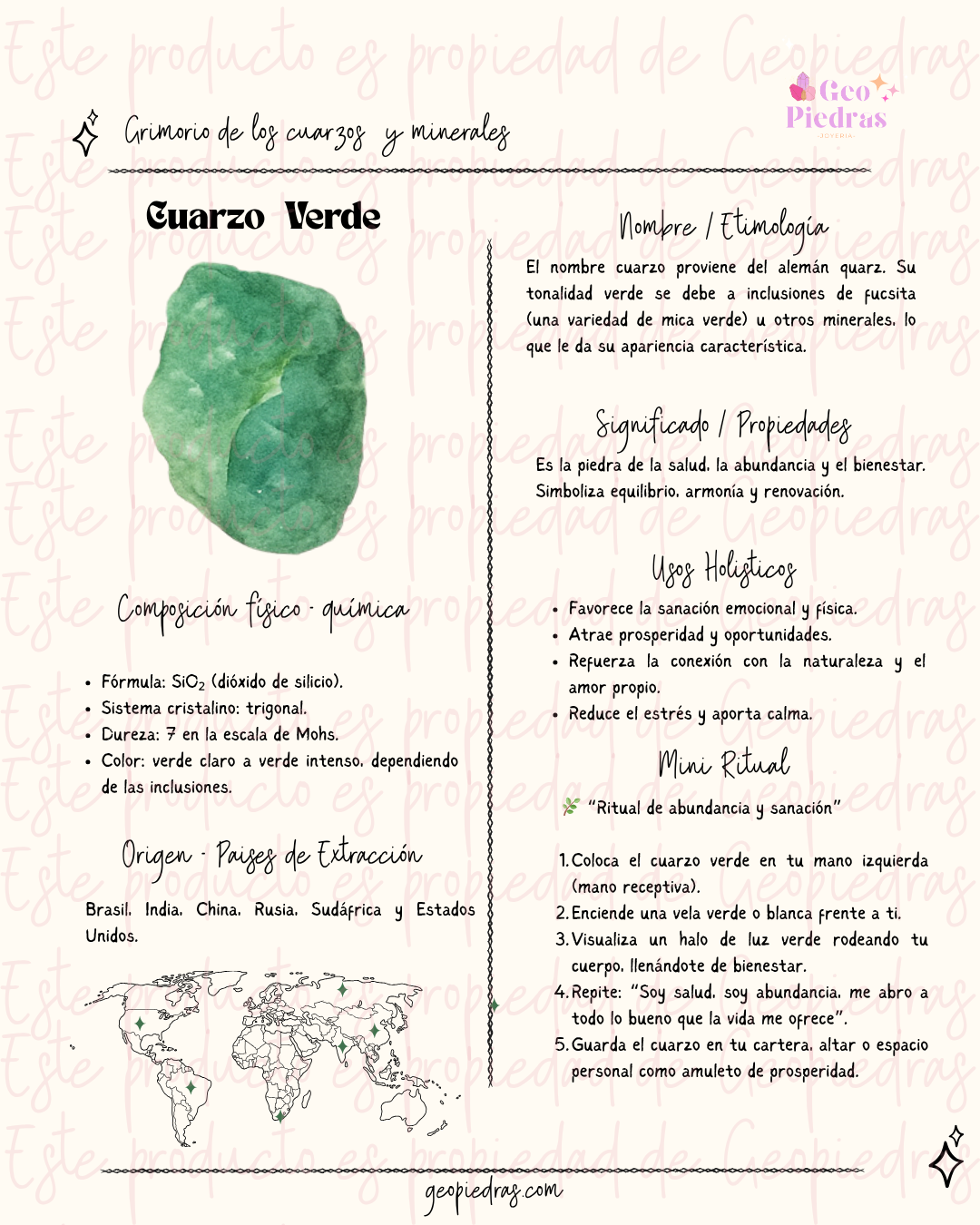 ✨Grimorio de los Cuarzos y Minerales ✨ Vol.1 + Póster  Guía Rápido y Significados de los cuarzos Tamaño tabloide + KIT de 5 Cuarzos  ( Drusa de amatista, Selenita, cuarzo rosa, Cuarzo Ojo de Tigre , Turmalina negra) ✨