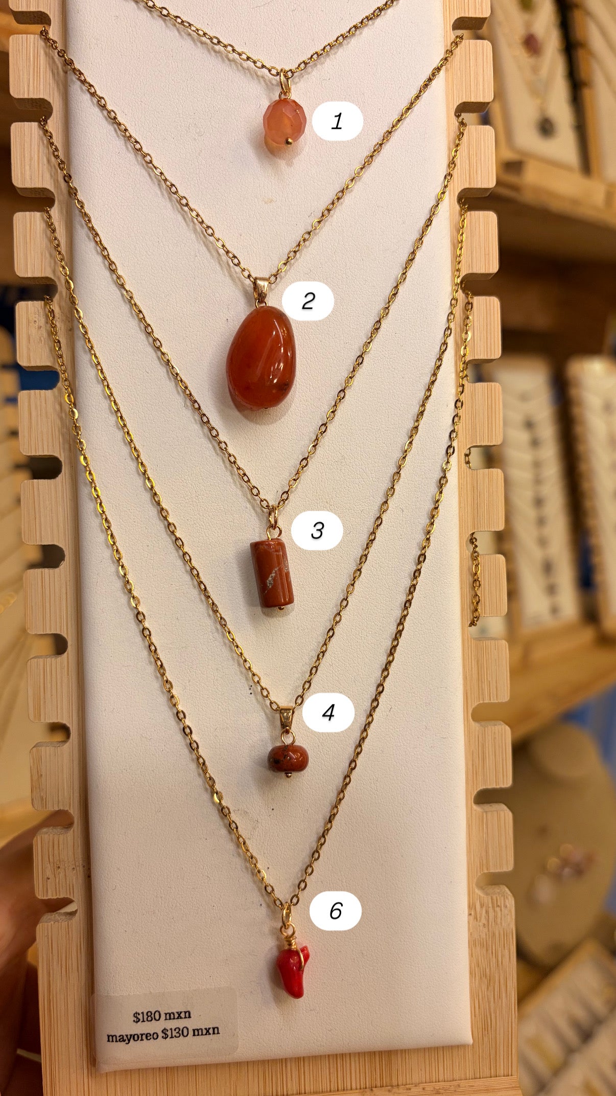 Stock de $100 pesitos•Collar Mineral Sencillo Varios