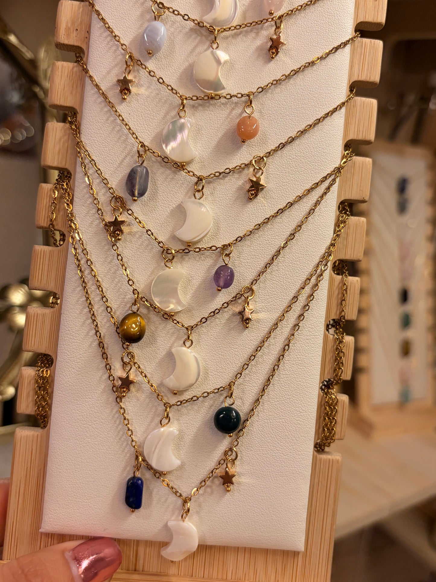 Stock de $100 pesitos•Collar Luna de Mar
