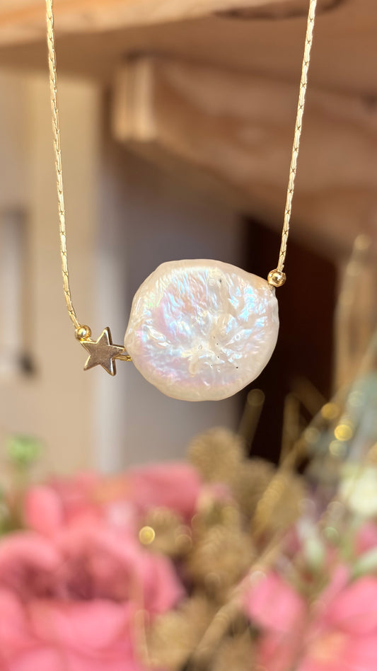 Collar Brillos de Universo -Perla Plana
