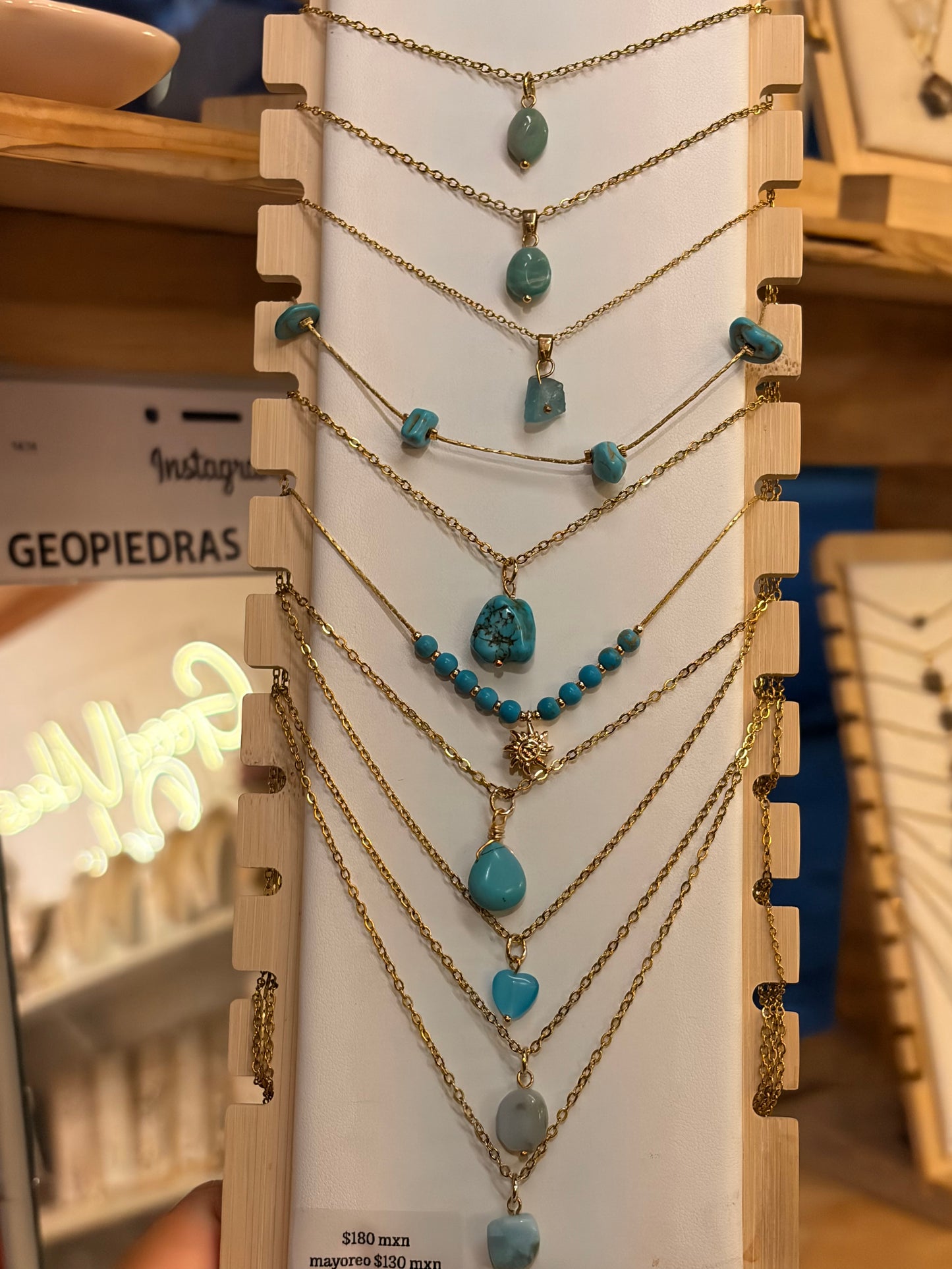 Stock de $100 pesitos•Collar Mineral Sencillo Varios (copia)