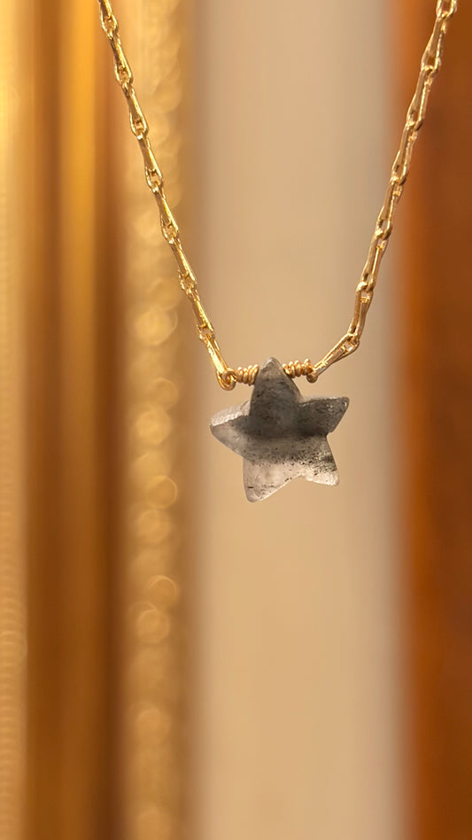 Collar Shine Ágata Musgo Estrella (2)