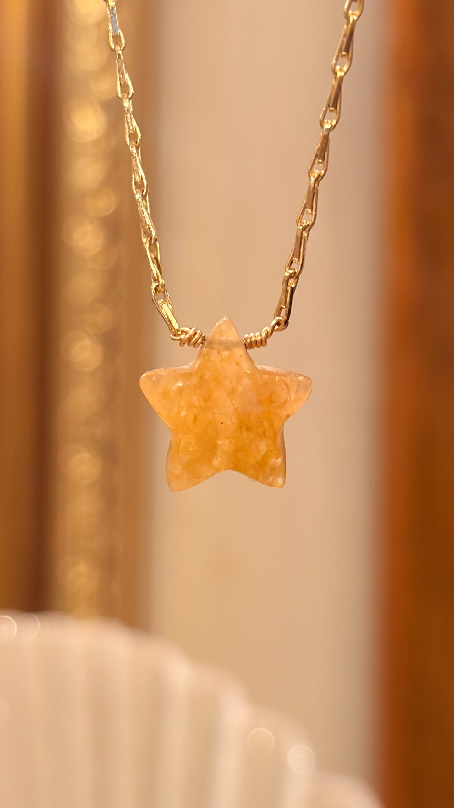 Collar Shine Calcita Amarilla Estrella