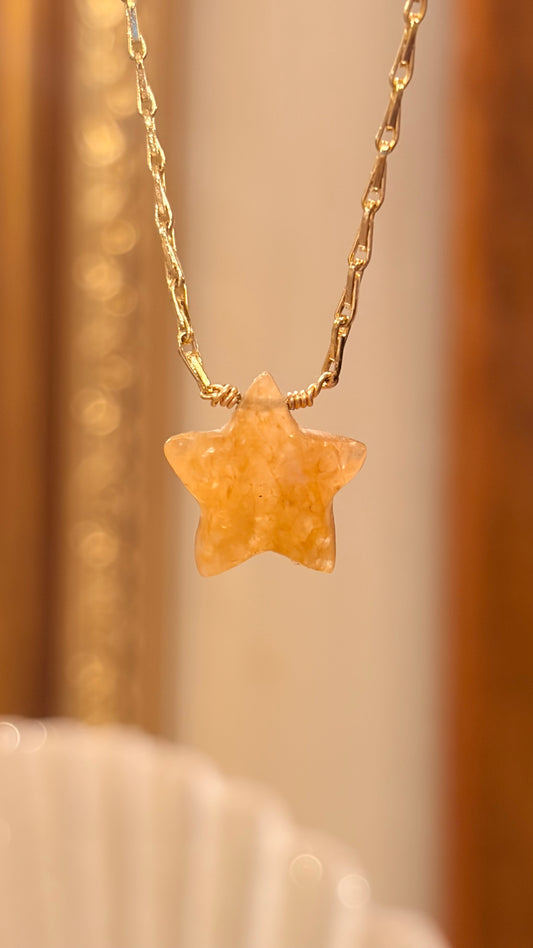 Collar Shine Calcita Amarilla Estrella