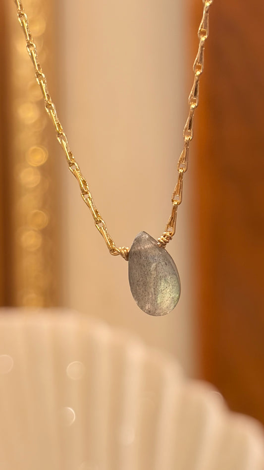 Collar Shine Labradorita Verde