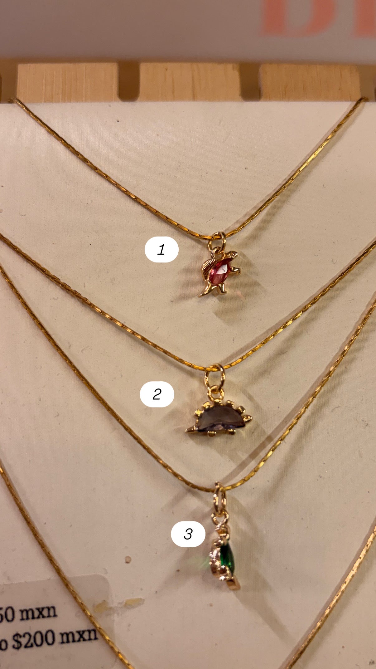 Stock de $100 pesitos•Dinosaurios Zirconia