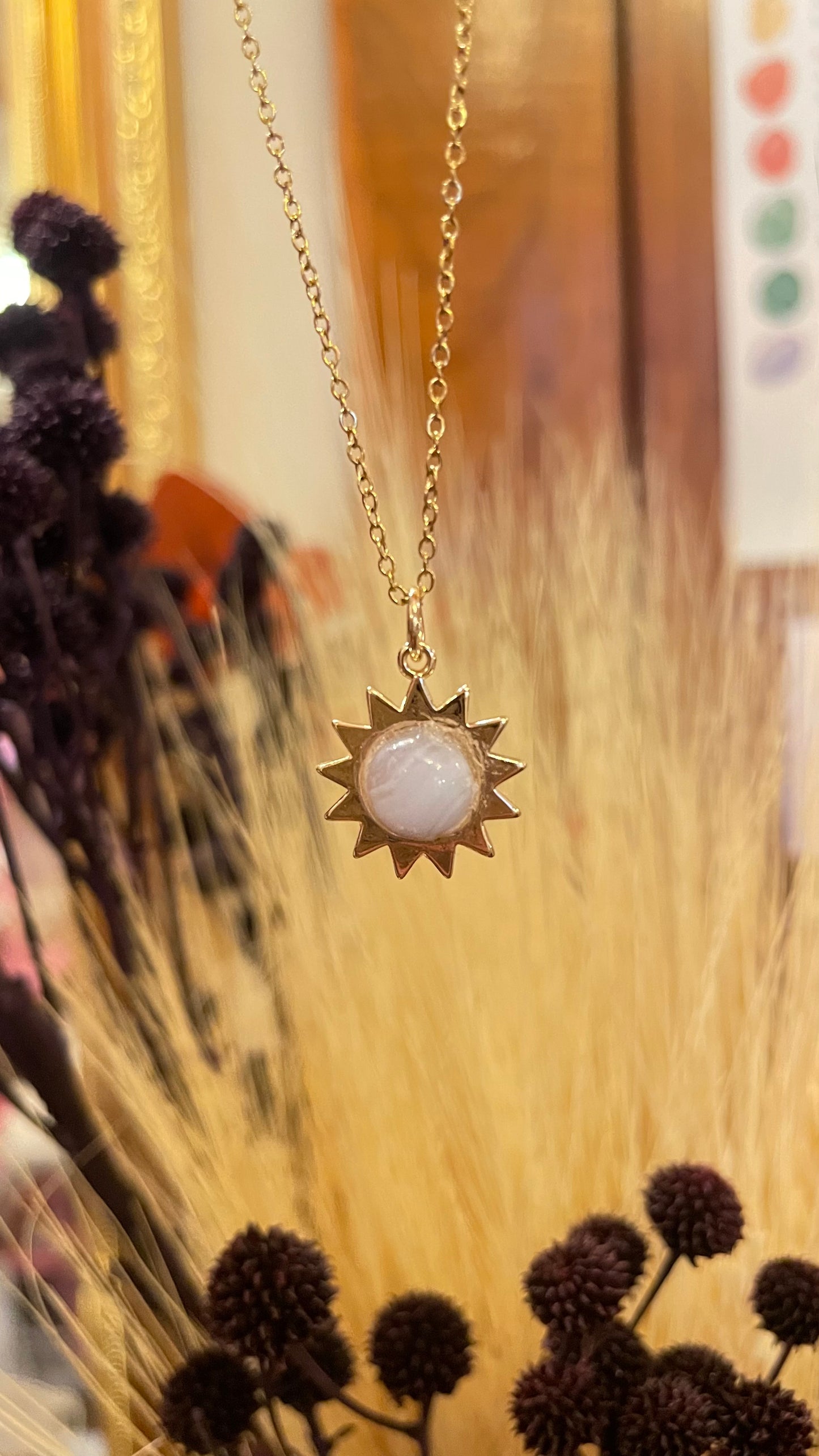 Collar Sol de Ágata Blue Lace