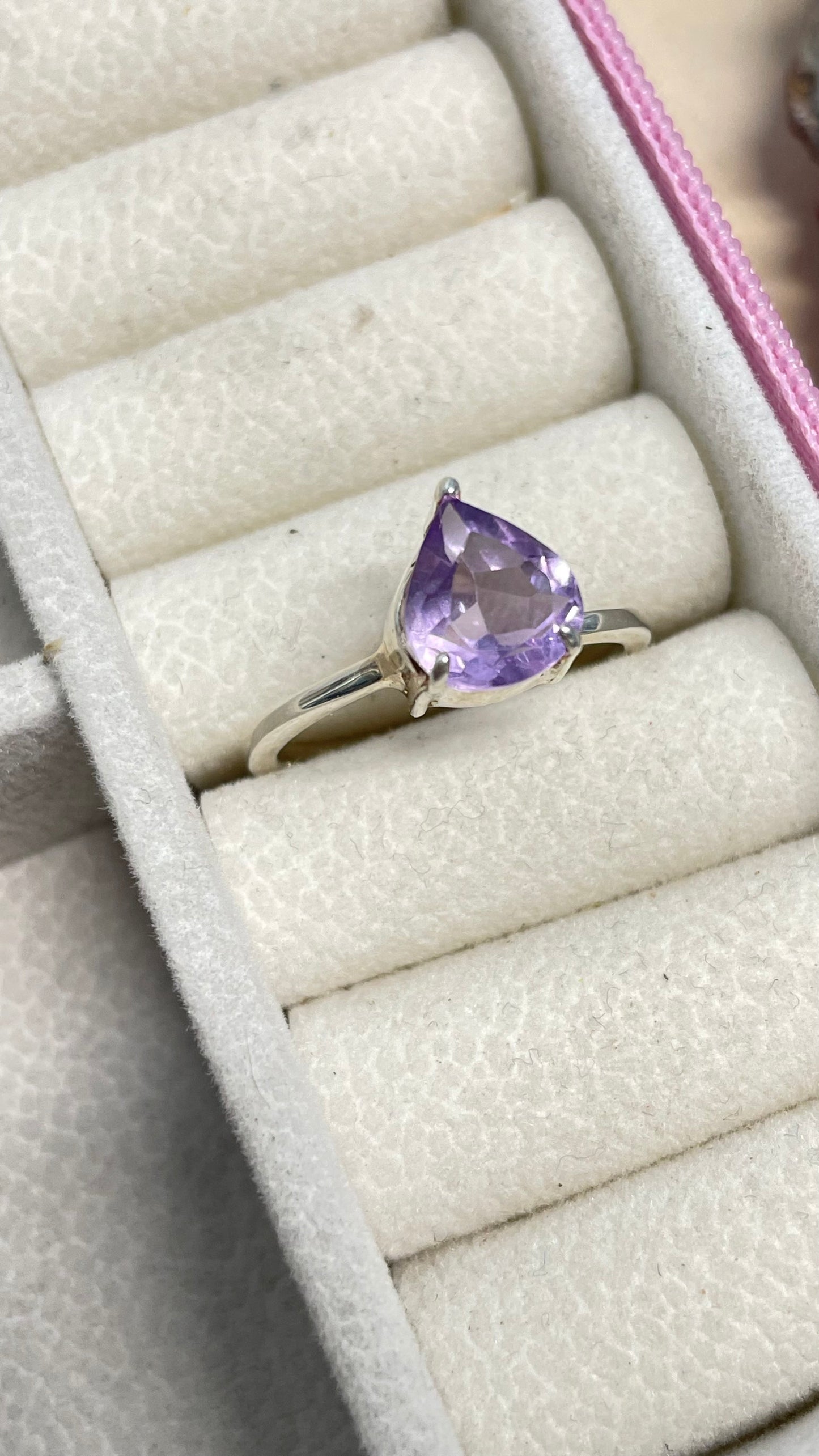 Anillo Plata Ley .925 Amatista Facetada Talla 9