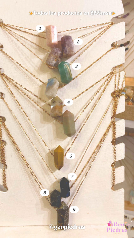 Collar Cuarzo Doble Punta Mediano