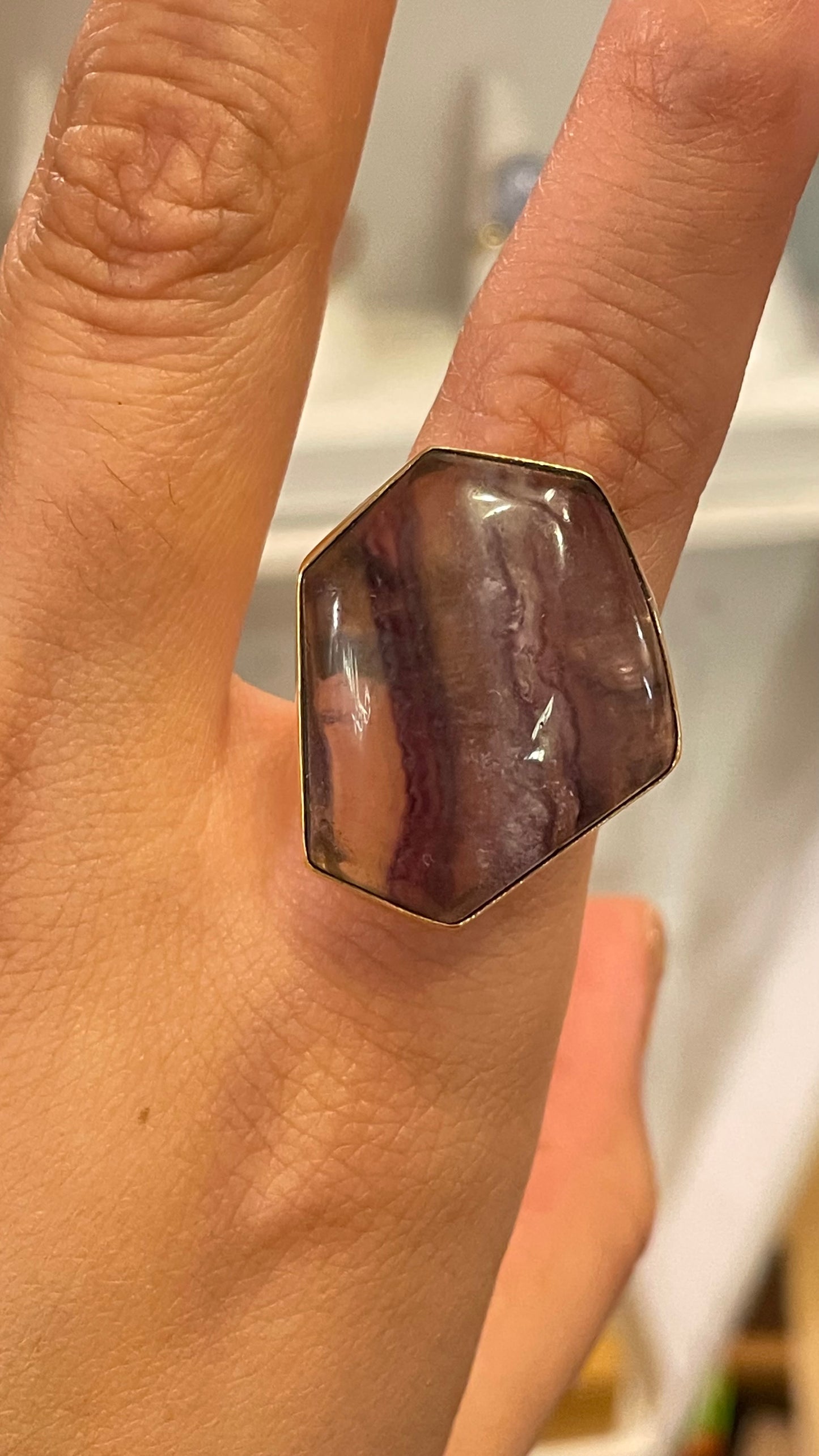 Anillo de Fluorita Arcoíris 1