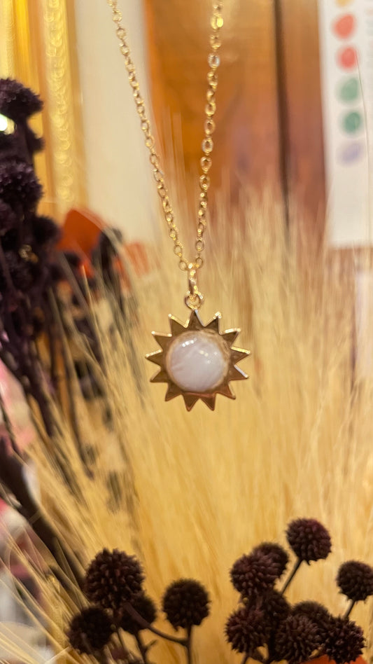 Collar Sol de Ágata Blue Lace