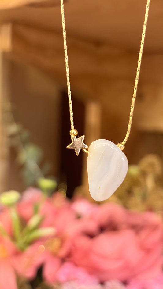 Collar Ágata Blue Lace ⭐️ Brillos de Universo